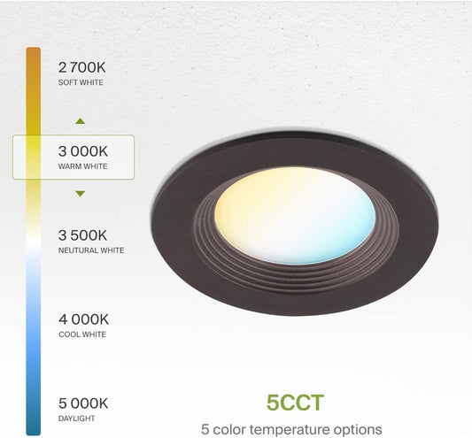 ROUND BAFFLE RETROFIT DOWNLIGHTS BRONZE 5CCT